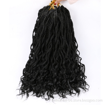 Hot sell 24inch crochet hair curly braided wigs for black women 3x box crochet braids curly box braids